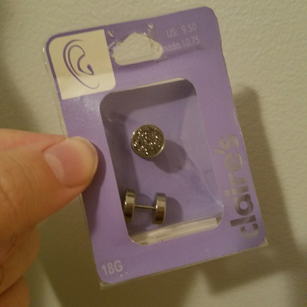 18g silver earrings